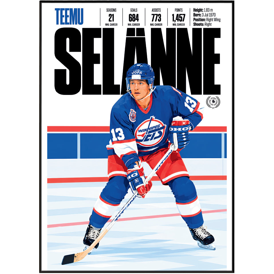 Teemu Selänne poster, Anaheim Ducks NHL ice hockey wall art print in a sports bar - 98types