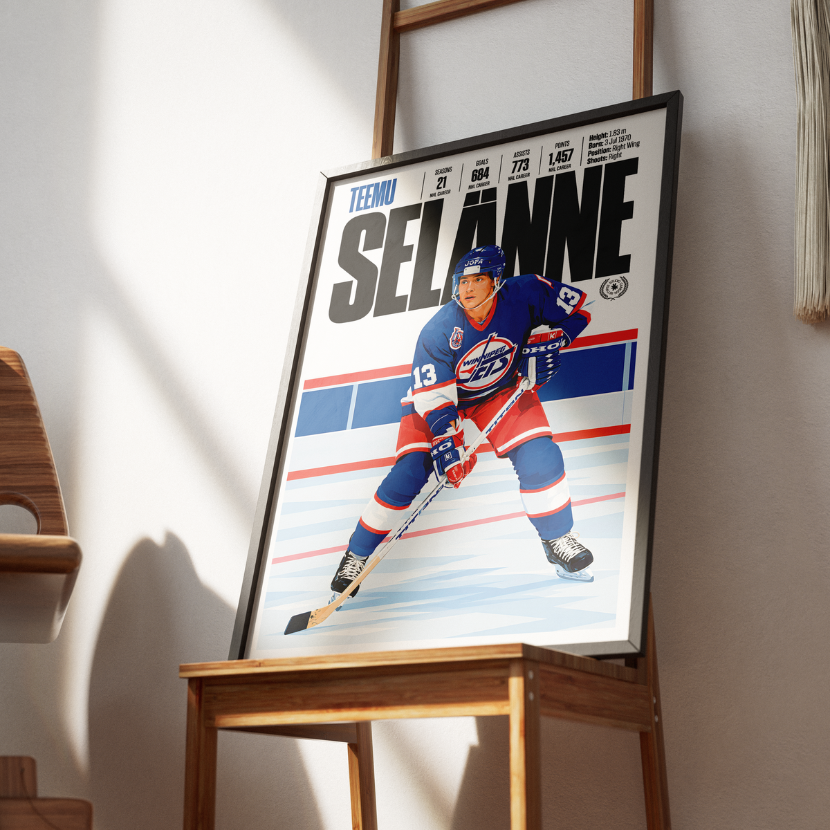 Teemu Selänne Poster | Anaheim Ducks NHL Ice Hockey Print