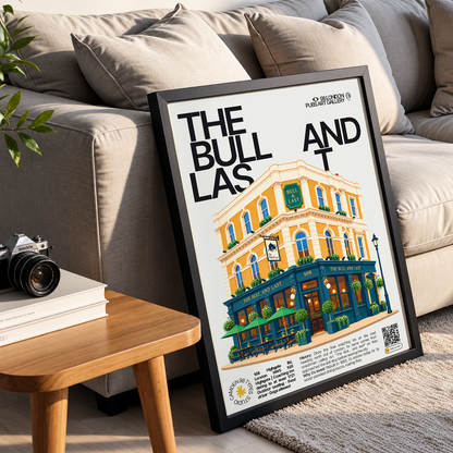 The Bull and Last poster print — Highgate, London | wood-panelled dining room with taxidermy on
the walls