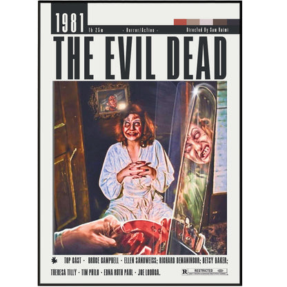 The Evil Dead 1981 Sam Raimi film poster print UK — Bruce Campbell Ash Williams Necronomicon cult horror wall art 260gsm printed in England Camden Market