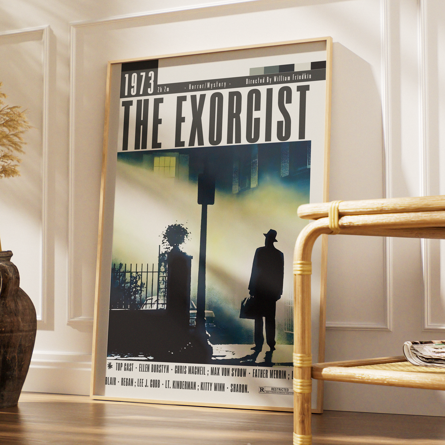The Exorcist 1973 horror film poster — William Friedkin Linda Blair Regan MacNeil possession wall art print UK
