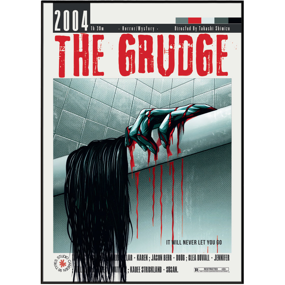 The Grudge Takashi Shimizu Ju-On film poster print UK — Kayako J-horror Japanese curse horror wall art 260gsm printed in England Camden Market