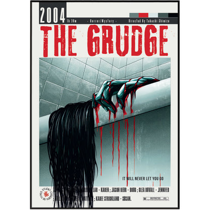 The Grudge Takashi Shimizu Ju-On film poster print UK — Kayako J-horror Japanese curse horror wall art 260gsm printed in England Camden Market