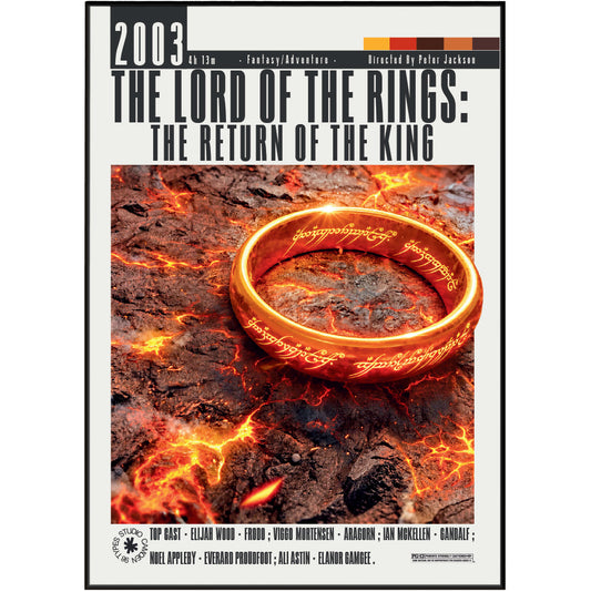 The Lord of the Rings: The Return of the King 2003 film poster wall art print by 98types