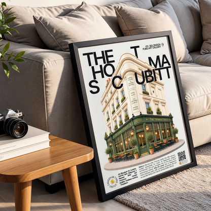 The Thomas Cubitt poster, Belgravia, London: elegant Belgravia townhouse pub facade - 98 London Pubs Art Gallery by 98 Types