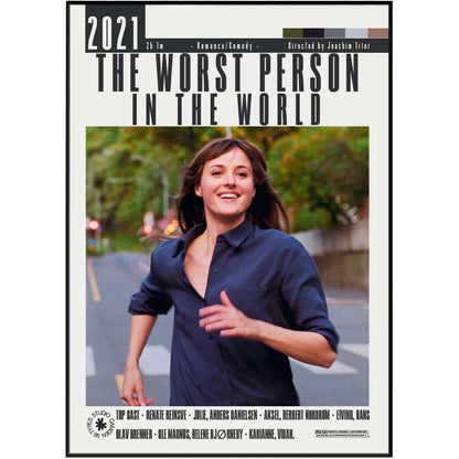 The Worst Person in the World 2021 Joachim Trier film poster print UK — Renate Reinsve Norwegian Cannes Best Actress wall art 260gsm printed in England