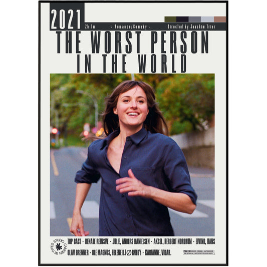 The Worst Person in the World 2021 Joachim Trier film poster print UK — Renate Reinsve Norwegian Cannes Best Actress wall art 260gsm printed in England