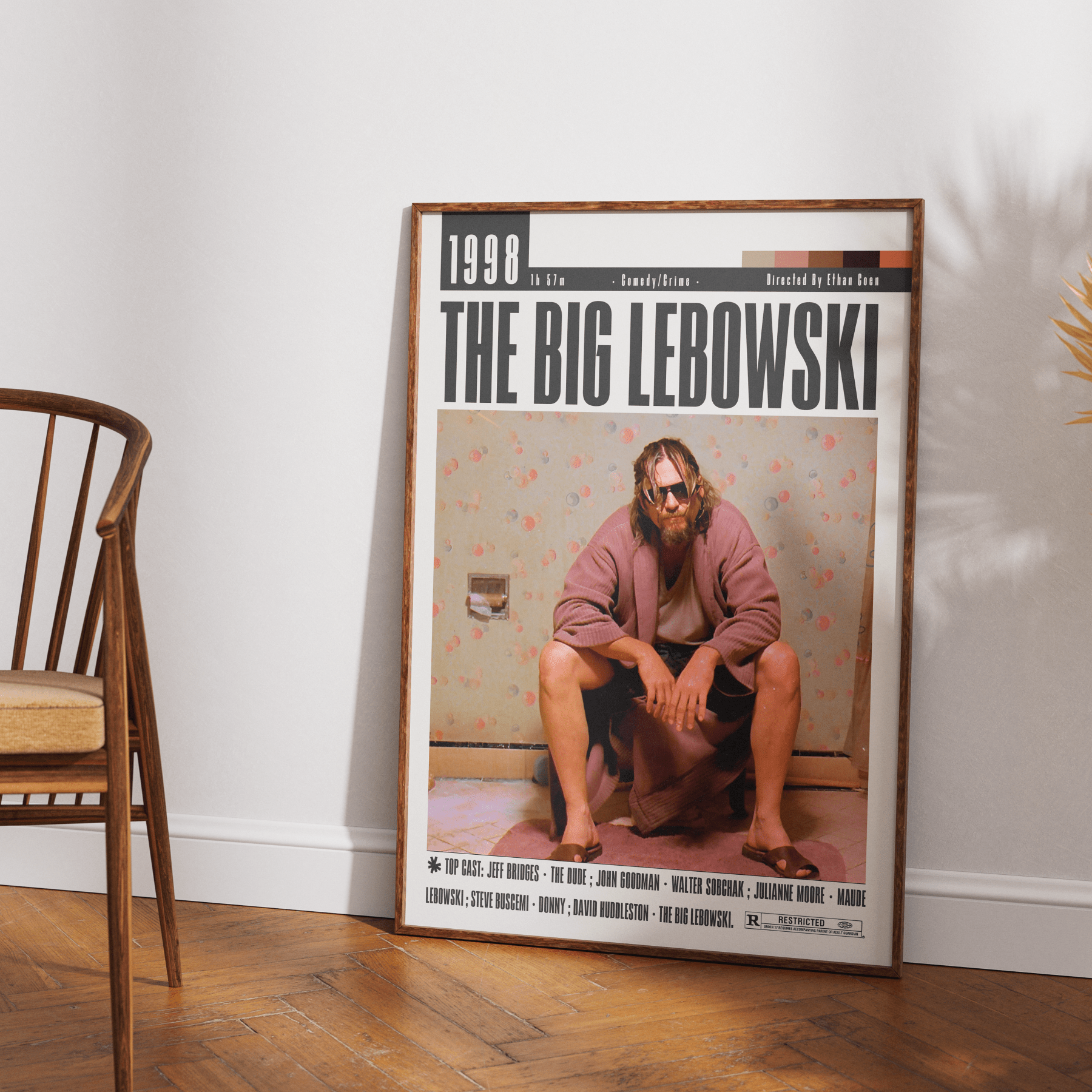 The Big Lebowski 1998 film poster — Coen Brothers The Dude Walter Donny bowling wall art print UK - 98types