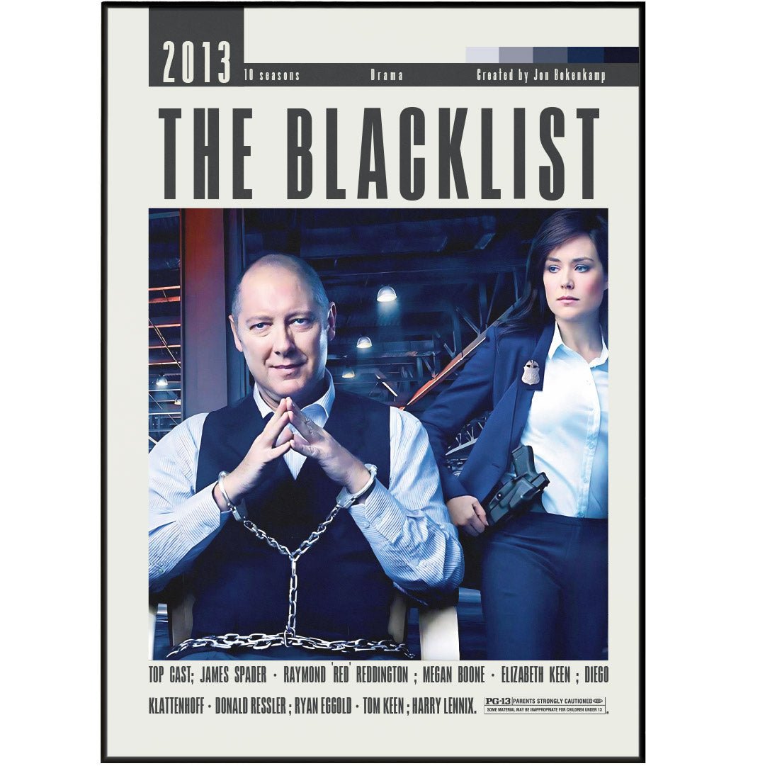 The Blacklist NBC TV series poster — Raymond Reddington FBI wall art print UK
