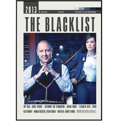 The Blacklist NBC TV series poster — Raymond Reddington FBI wall art print UK
