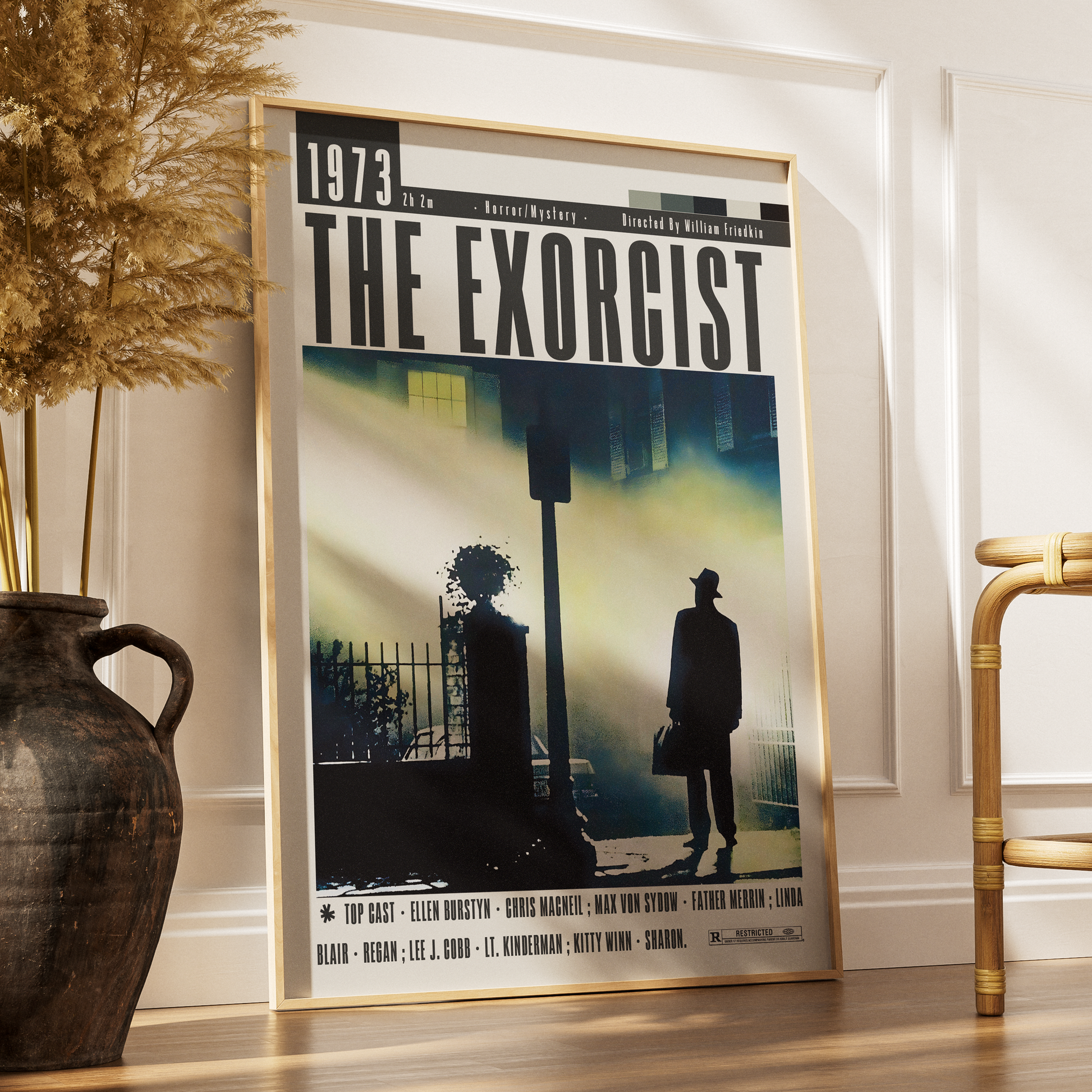 The Exorcist 1973 horror film poster — William Friedkin Linda Blair Regan MacNeil possession wall art print UK
