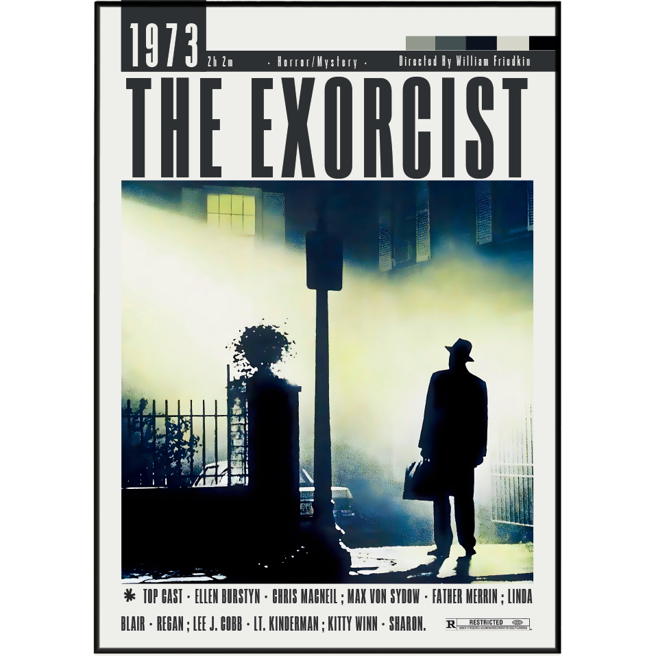 The Exorcist 1973 horror film poster — William Friedkin Linda Blair Regan MacNeil possession wall art print UK
