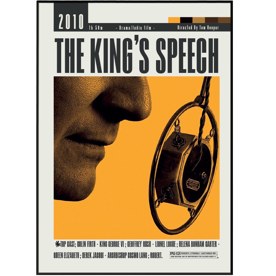The Kings Speech 2010 Tom Hooper film poster print UK — Colin Firth Geoffrey Rush British wall art 260gsm Camden - 98types