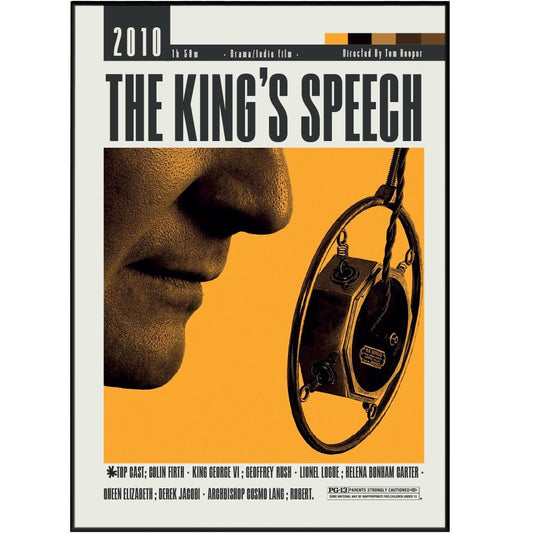 The Kings Speech 2010 Tom Hooper film poster print UK — Colin Firth Geoffrey Rush British wall art 260gsm Camden - 98types