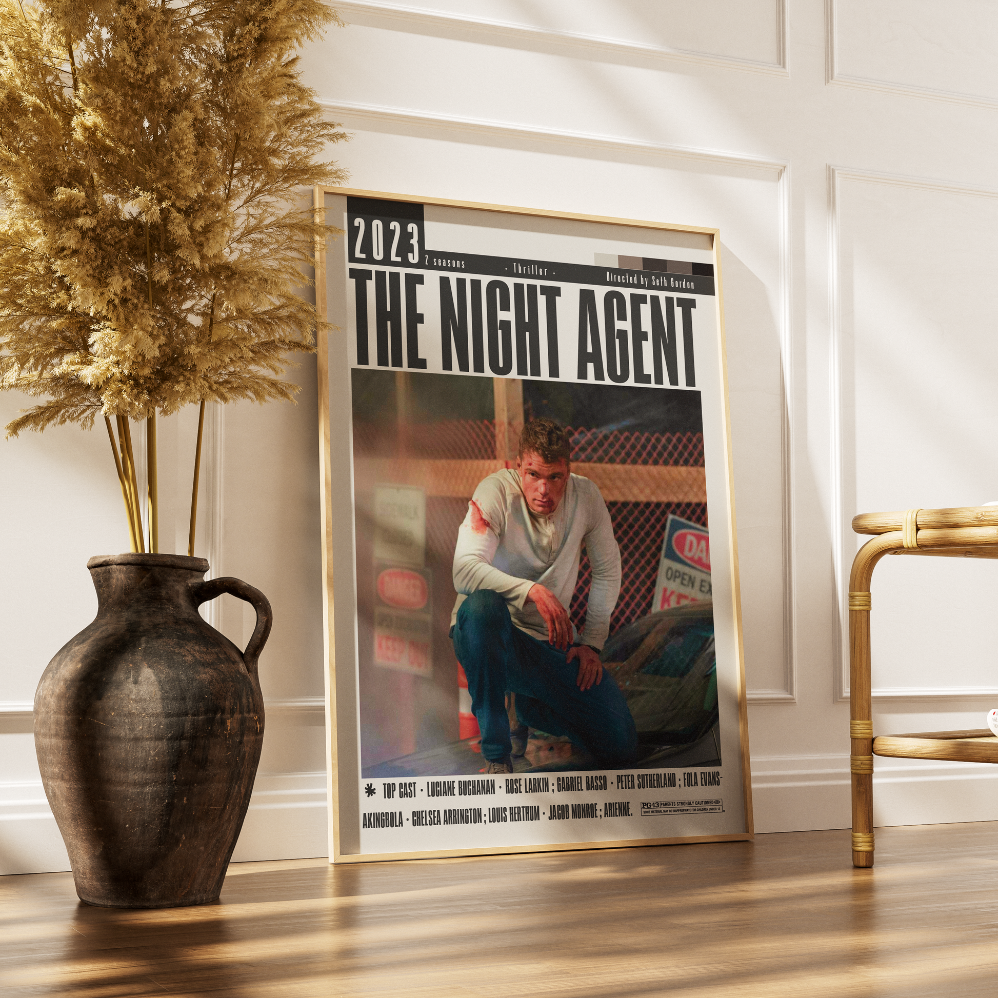 The Night Agent 2023 Netflix TV show poster — spy thriller wall art print UK