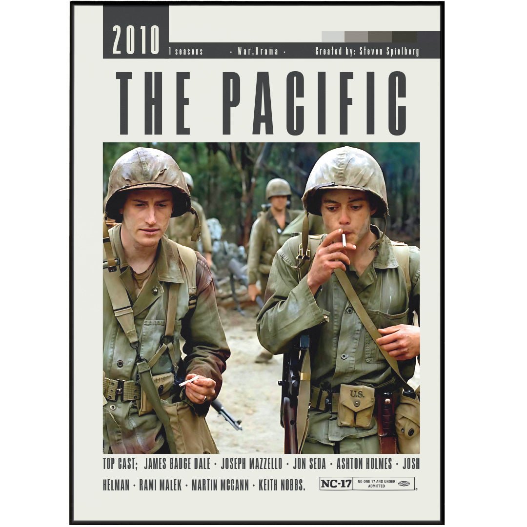 The Pacific HBO TV series poster — WWII Marines Pacific War wall art print UK
