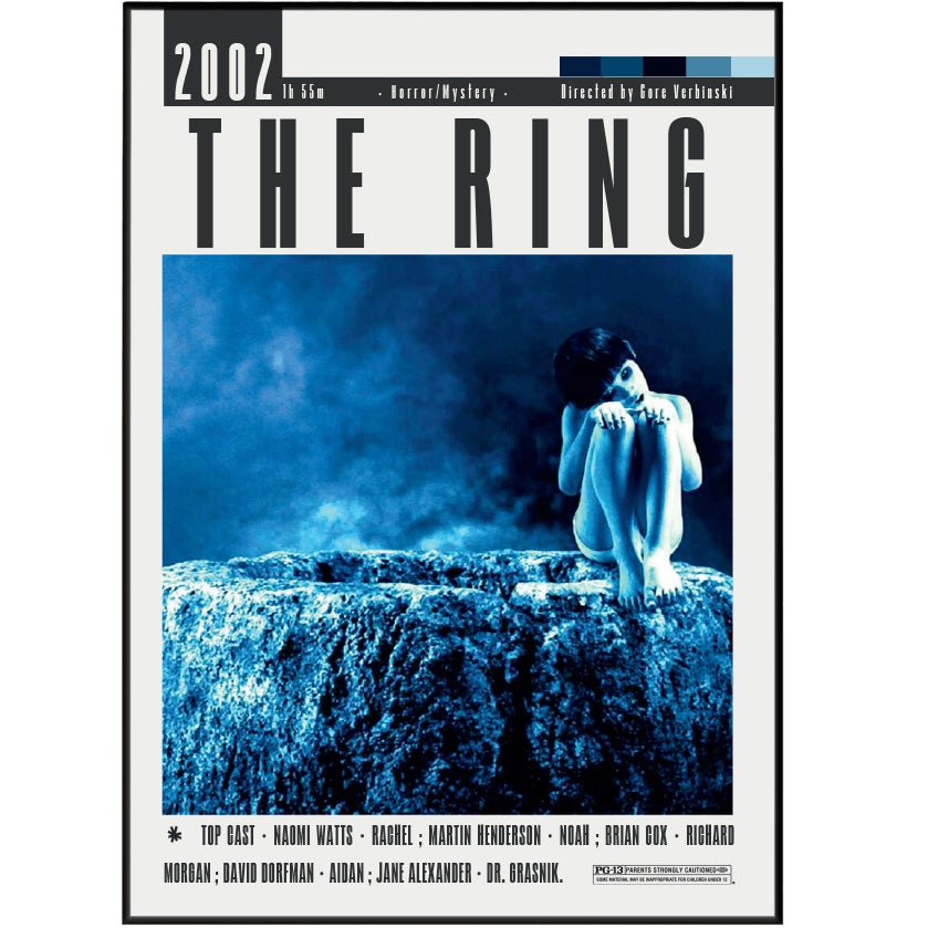 The Ring 2002 horror film poster — Naomi Watts Samara cursed videotape seven days wall art print UK
