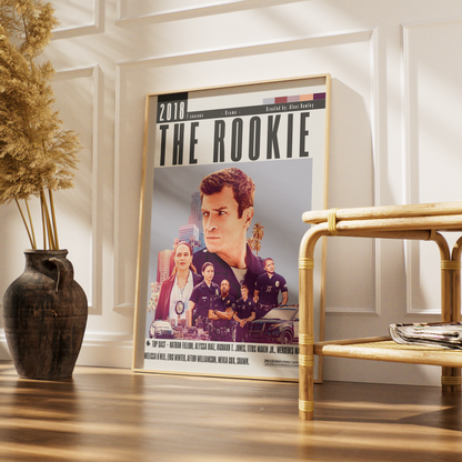 The Rookie 2018 TV show poster — Nathan Fillion LAPD minimalist wall art print UK
