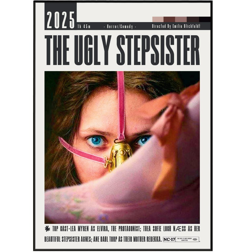 The Ugly Stepsister 2025 horror film poster — Norwegian dark fairy tale body horror Cinderella wall art print UK
