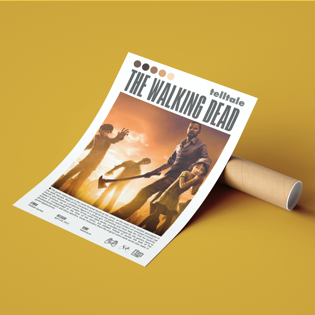 The Walking Dead 2012 game poster — Telltale Games Lee Everett Clementine zombie wall art print UK - 98types