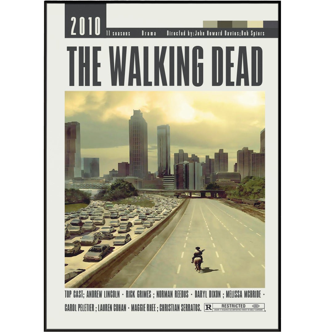 The Walking Dead AMC TV series poster — Rick Grimes zombie apocalypse wall art print UK