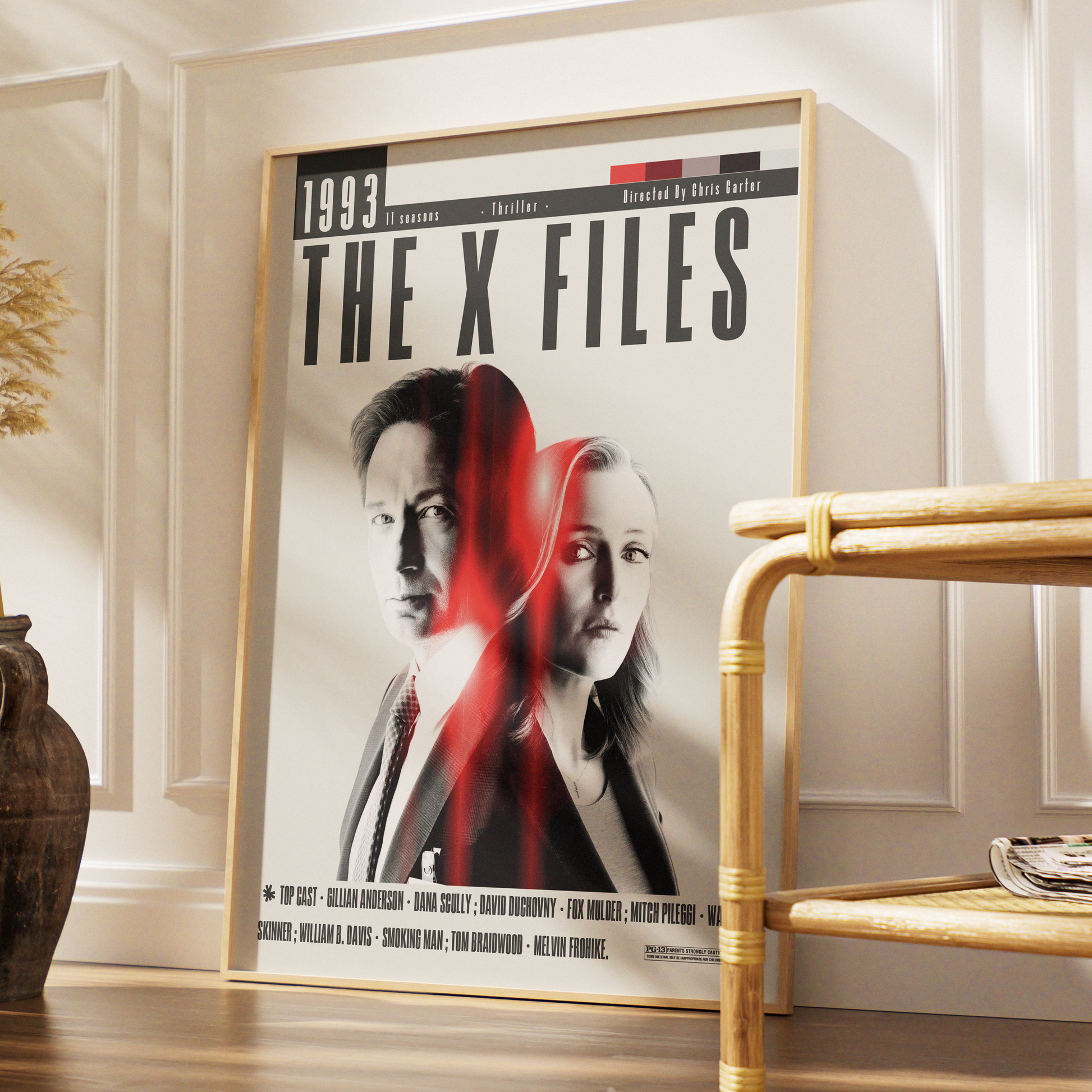 The X-Files TV show poster — Mulder and Scully minimalist wall art print UK

