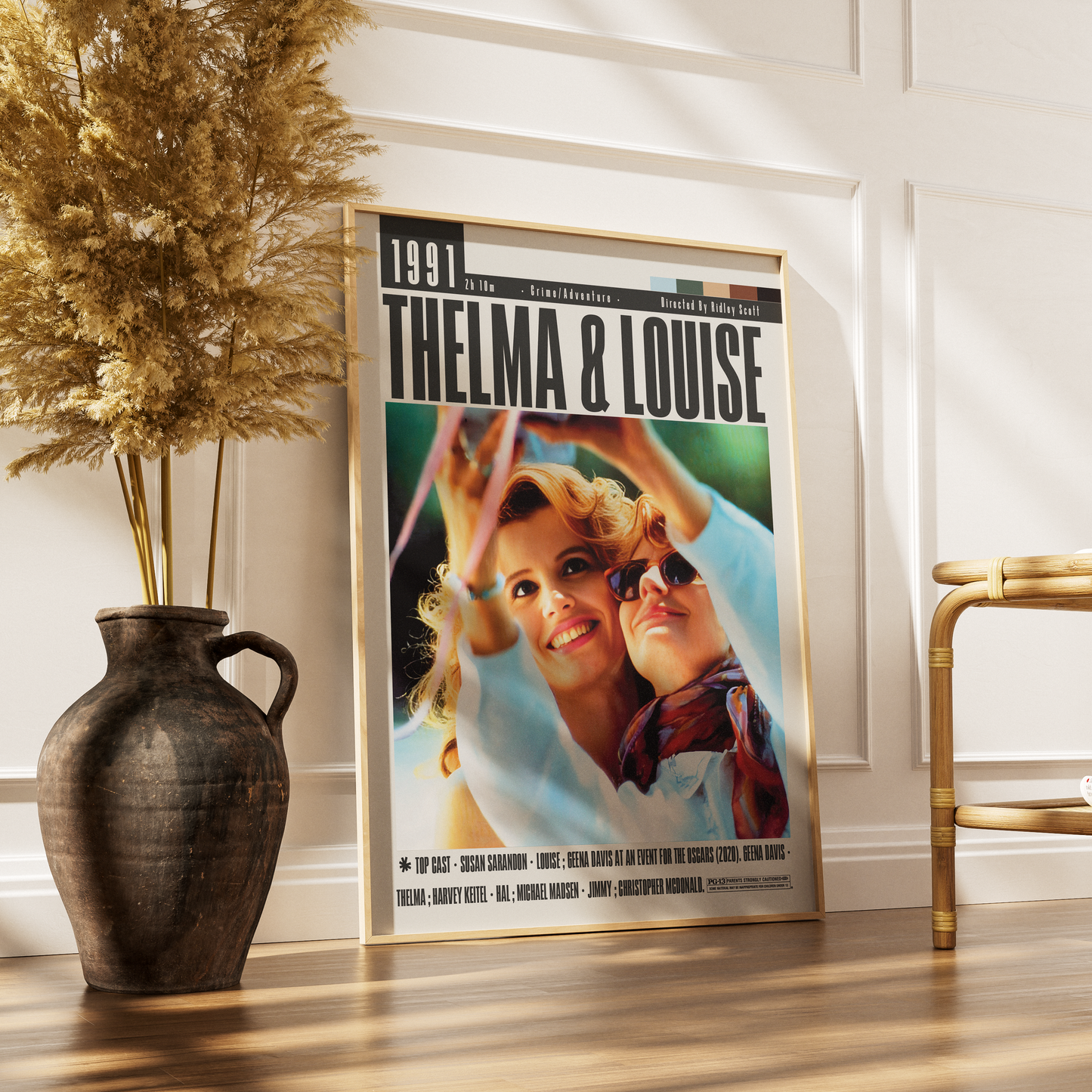 Thelma and Louise 1991 film poster — Geena Davis Susan Sarandon road trip minimalist wall art print UK
