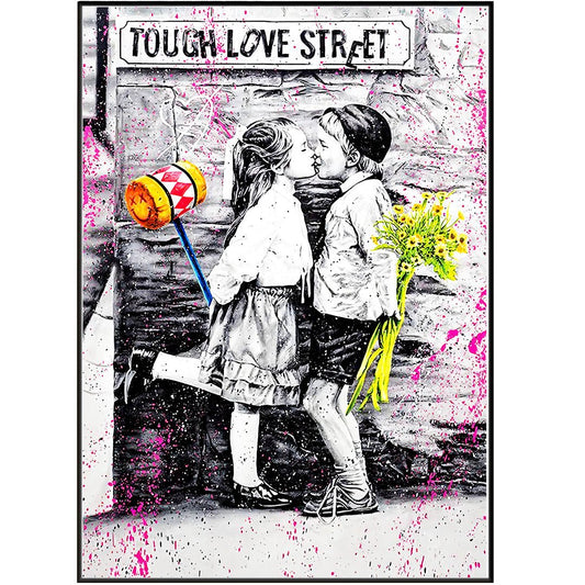 Tough Love street art poster — urban graffiti love message wall art print UK
 - 98types
