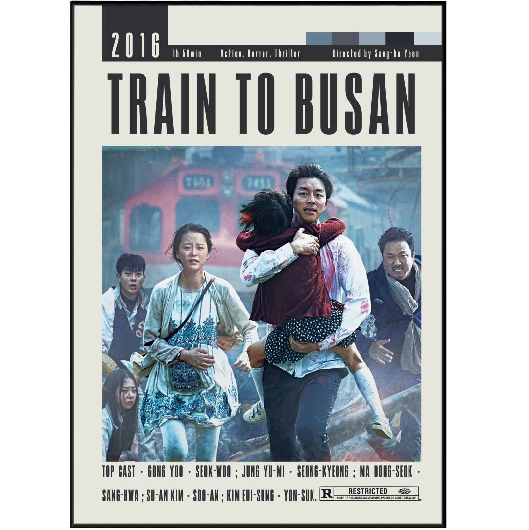 Train to Busan 2016 Korean horror film poster — Gong Yoo Jung Yu-mi zombie KTX train K-horror wall art print UK
 - 98types