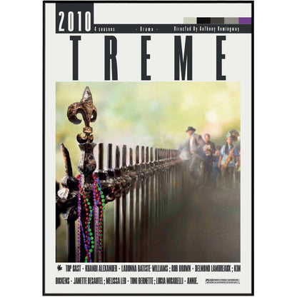 Treme 2010 HBO TV series poster — New Orleans jazz wall art print UK
