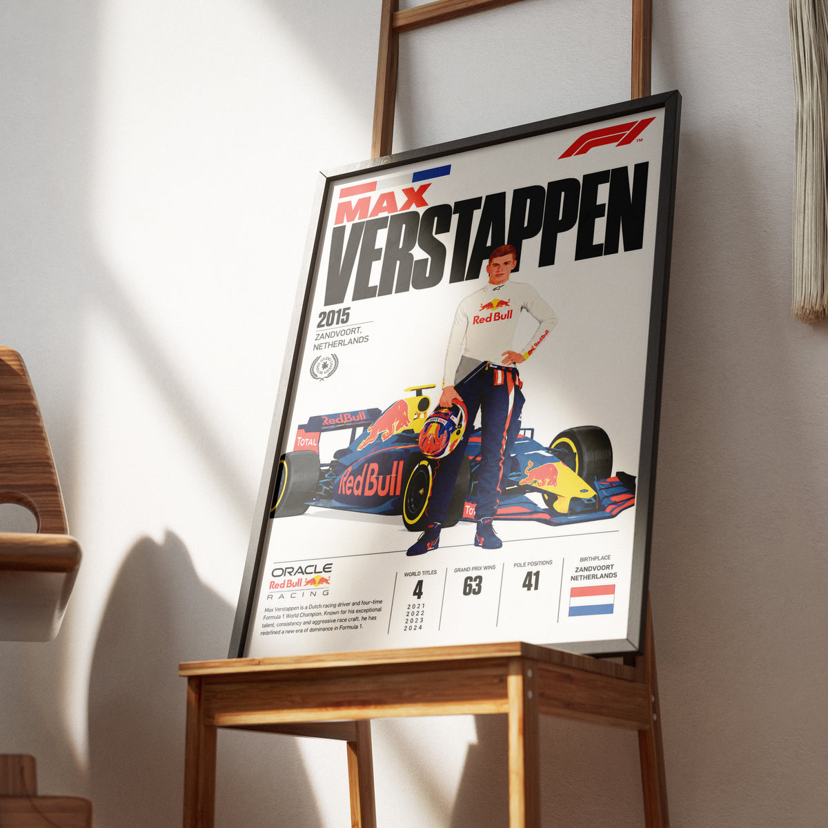 Max Verstappen 4x world champion Red Bull Formula 1 poster by 98types