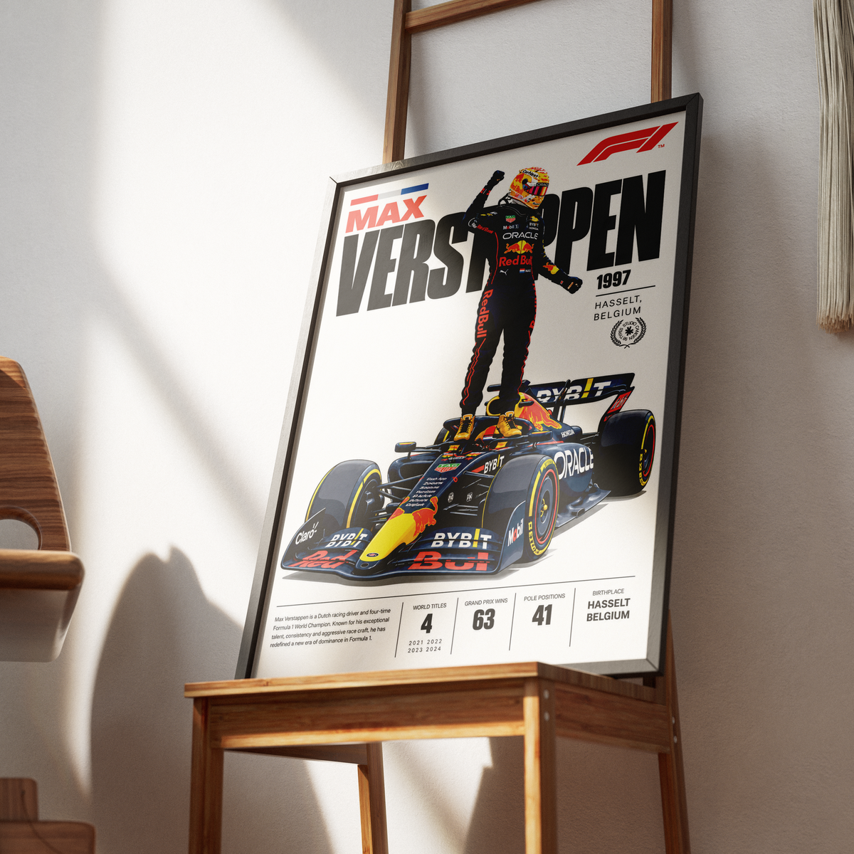 Max Verstappen 4x world champion Red Bull Formula 1 poster by 98types