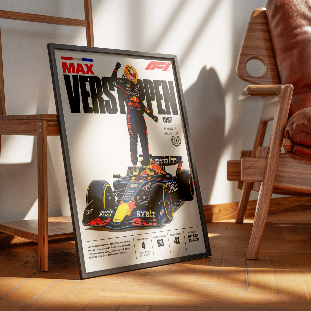 Max Verstappen 4x world champion Red Bull Formula 1 poster by 98types