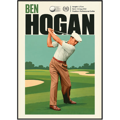 Ben Hogan poster, American golf wall art print in a man cave - 98types