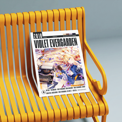 Violet Evergarden anime poster — Kyoto Animation Auto Memory Doll minimalist wall art print UK
