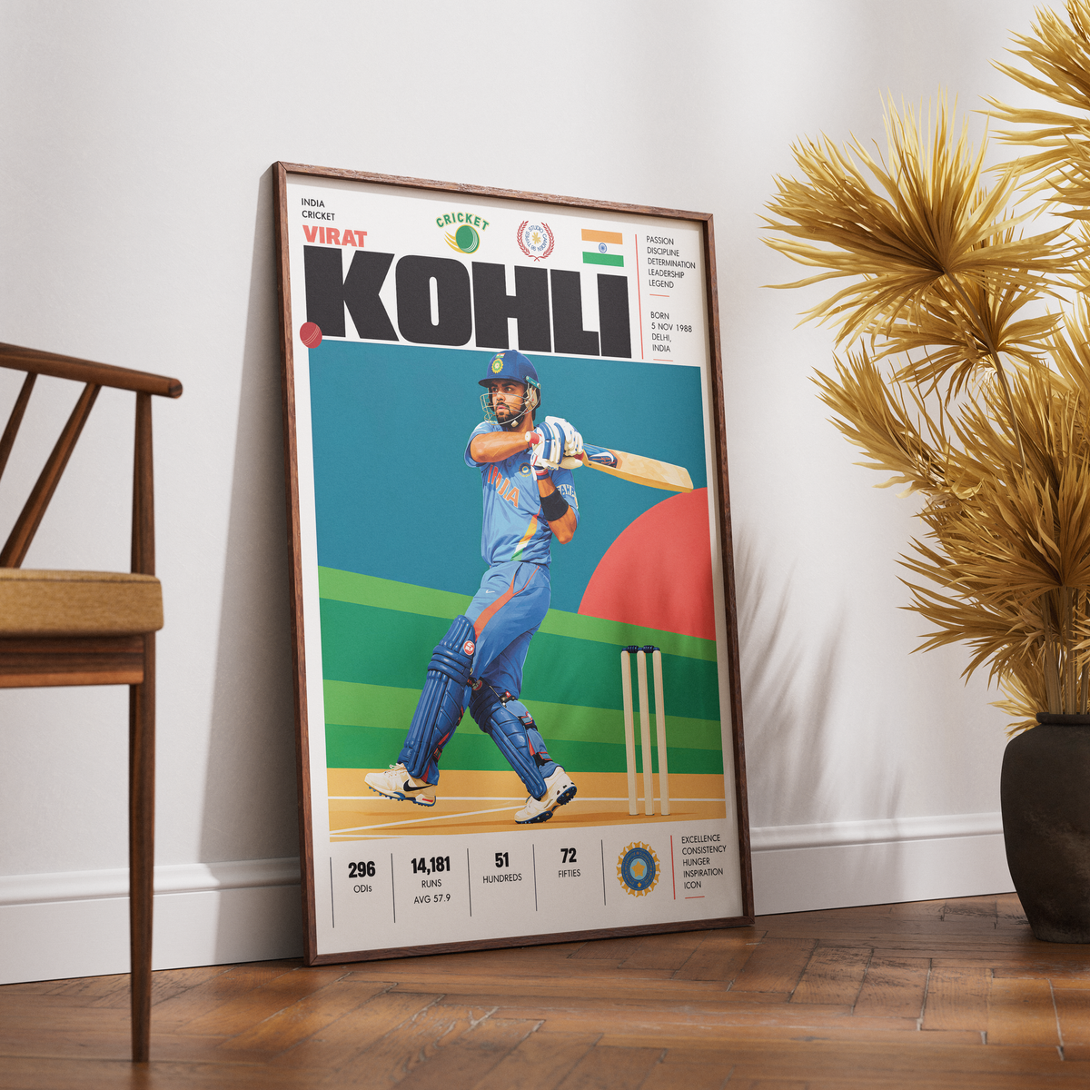 Virat Kohli cricket poster wall art print by 98types