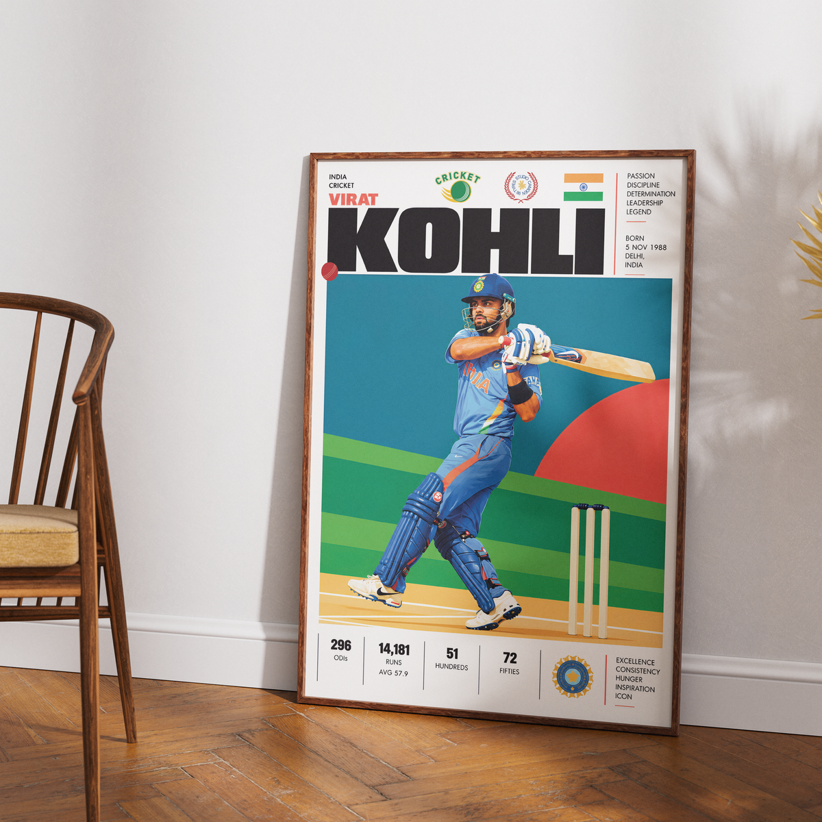 Virat Kohli cricket poster wall art print by 98types