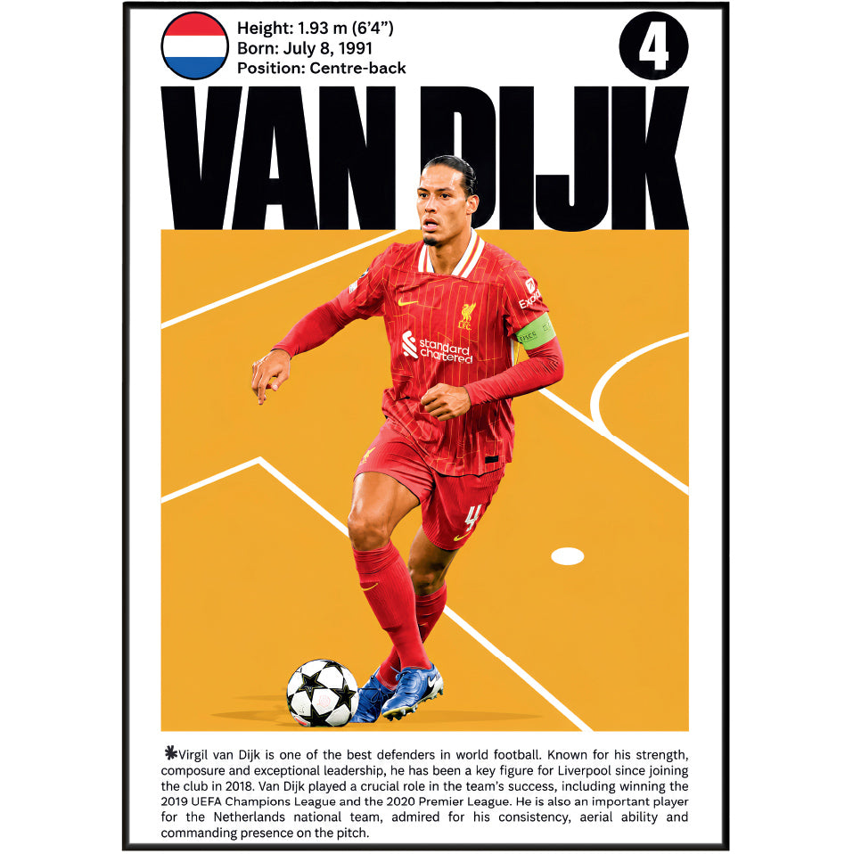 Virgil van Dijk football poster – Virgil van Dijk Football Poster – 98types
