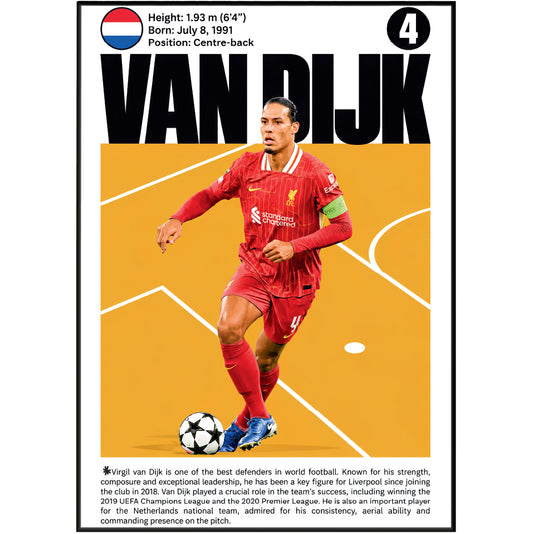 Virgil van Dijk football poster – Virgil van Dijk Football Poster – 98types