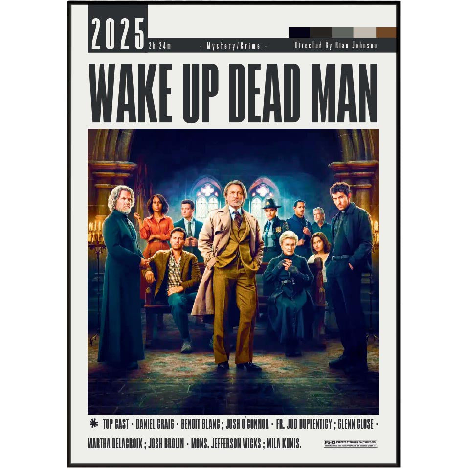 Wake Up Dead Man Knives Out Mystery movie poster art print UK