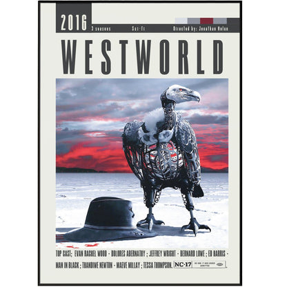 Westworld HBO TV series poster — Dolores robot consciousness wall art print UK
