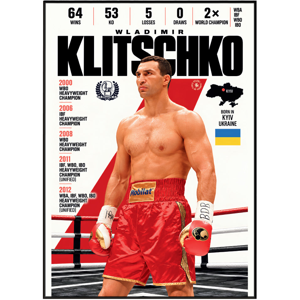Wladimir Klitschko poster, Ukrainian boxing wall art print in a home office - 98types