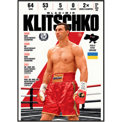 Wladimir Klitschko poster, Ukrainian boxing wall art print in a home office - 98types