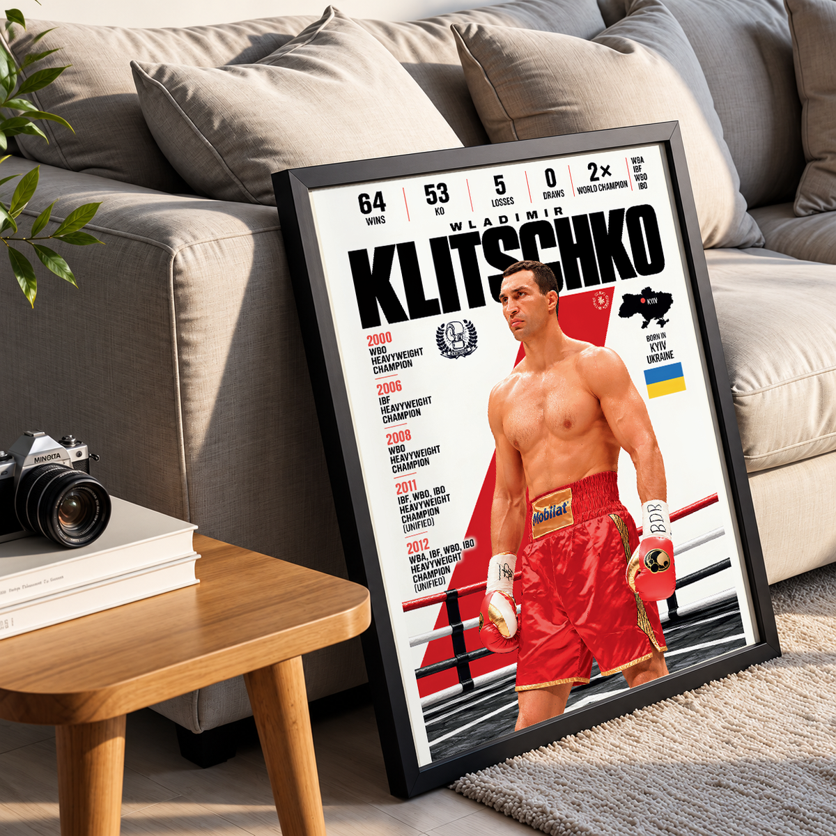 Wladimir Klitschko poster, Ukrainian boxing wall art print in a home office - 98types