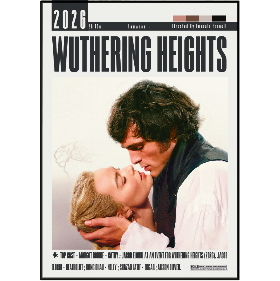 Wuthering Heights (2026) Movie Poster | Margot Robbie & Jacob Elordi Film Print
