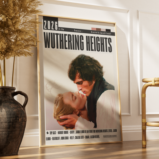 Wuthering Heights (2026) Movie Poster | Margot Robbie & Jacob Elordi Film Print