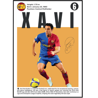 Xavi Hernandez Barcelona football poster art print UK wall art