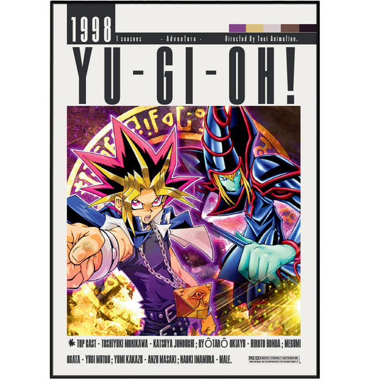 Yu-Gi-Oh 1998 anime poster — Yugi Muto Millennium Puzzle wall art print UK