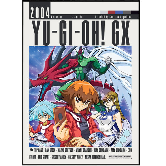 Yu-Gi-Oh GX 2004 anime poster — Jaden Yuki Duel Academy wall art print UK
