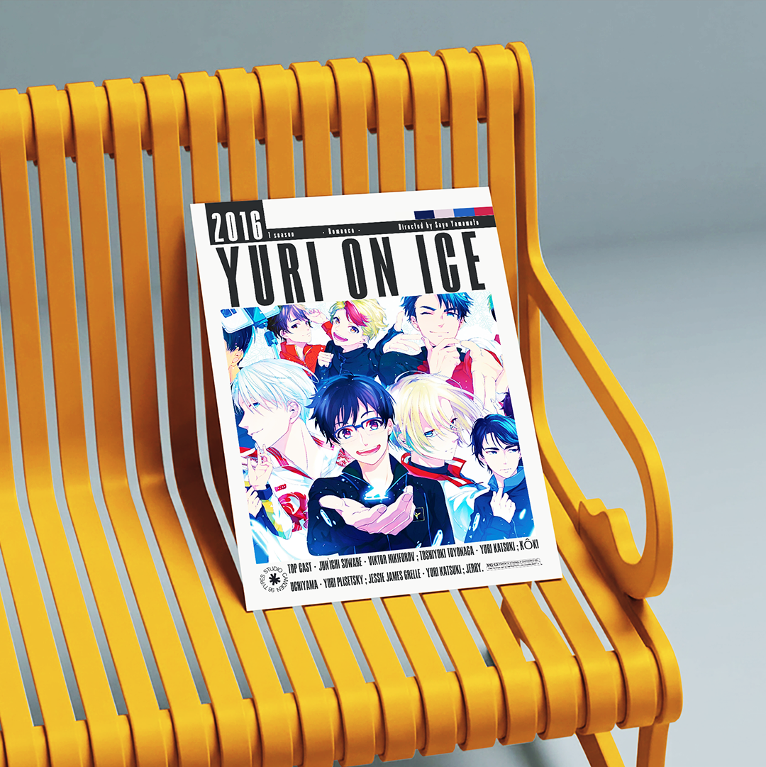 Yuri On Ice anime poster — Yuri Katsuki Victor Nikiforov figure skating wall art print UK